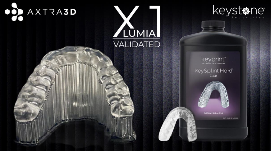 Axtra3D Lumia X1 Adds KeySplint Hard Clear for Dental Splints and Retainers