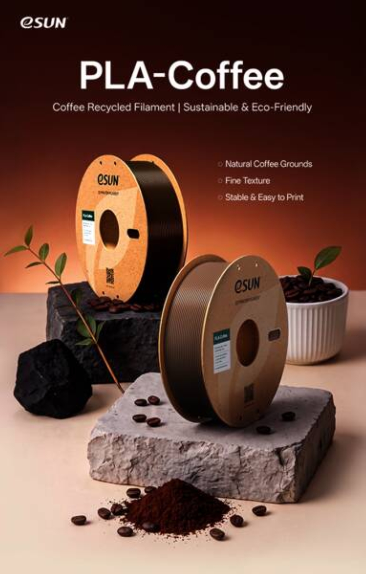 eSUN Turns Recycled Coffee Grounds Into 3D Printing Filament