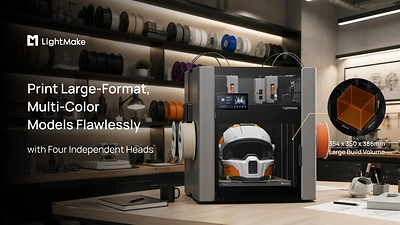 LightMake L4: A Four-Head Desktop 3D Printer That Runs Four Prints at Once