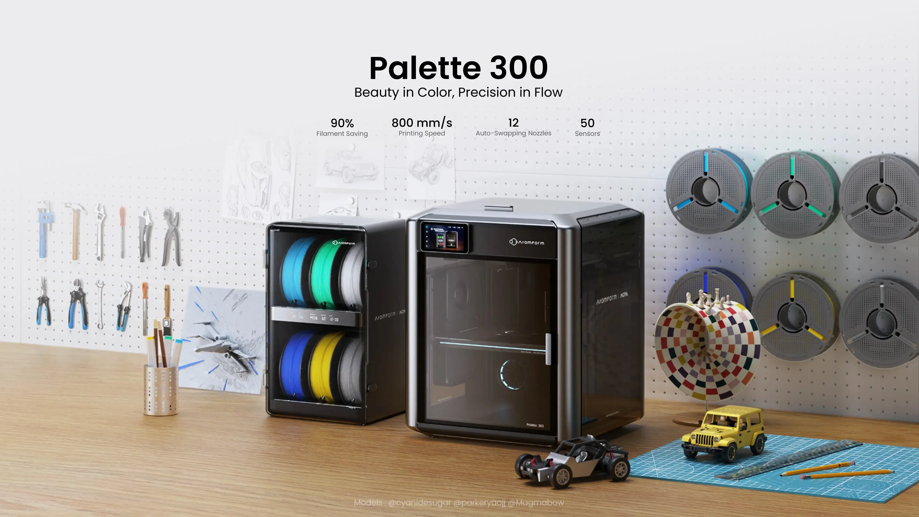 MOVA AtomForm Palette 300 Shakes Up Multi-Color 3D Printing With 12 Nozzles