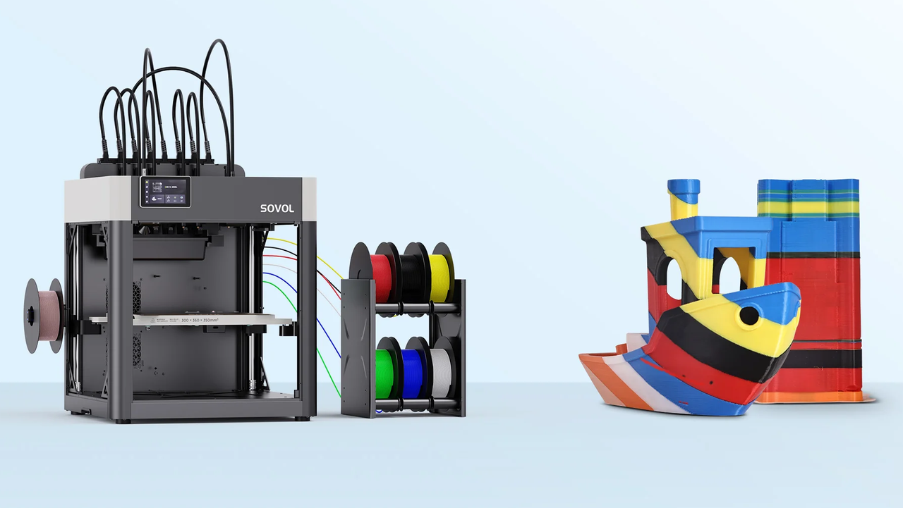 Sovol M1D combines IDEX dual extrusion with a seven-toolhead changer