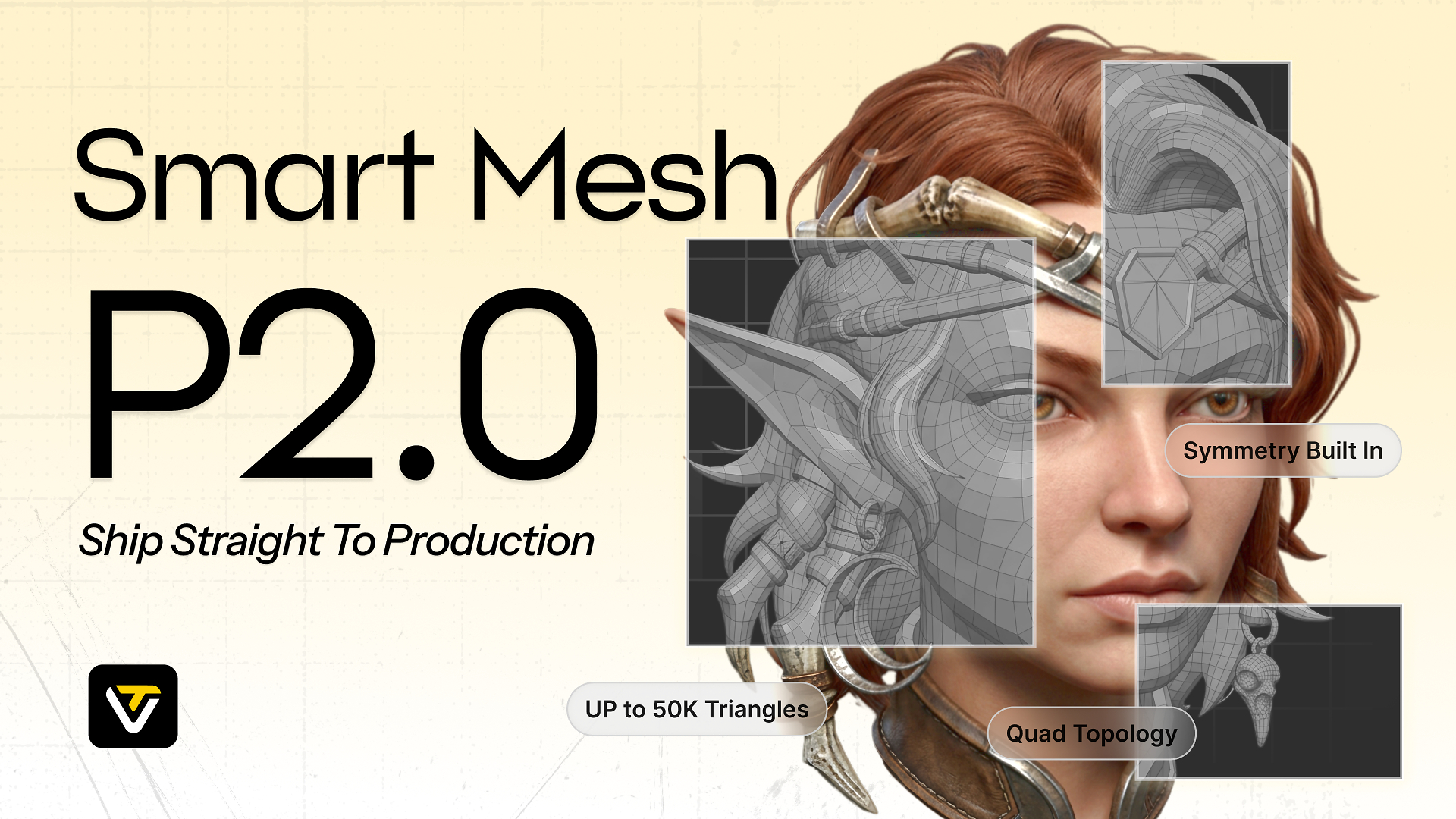 Tripo P2.0 Generates Native Quad Meshes, Cutting Out Retopology